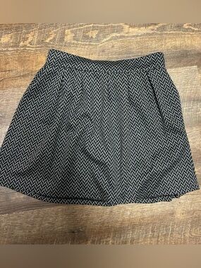 Candie's Black and White Chevron Pleated Mini Skirt